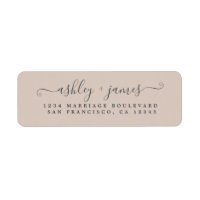 Chic Script Pastel Paarse Huwelijks Retouradres