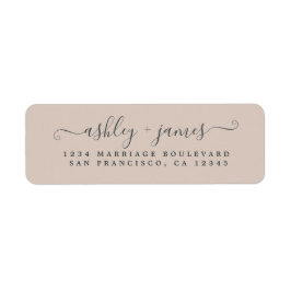 Chic Script Pastel Paarse Huwelijks Retouradres Etiket