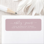 Chic Script Pastel Paarse Huwelijksretouradres Etiket (Insitu)