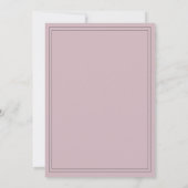 Chic Script Pastel Paarse Huwelijksuitnodiging Kaart (Achterkant)