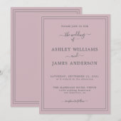 Chic Script Pastel Paarse Huwelijksuitnodiging Kaart (Voorkant / Achterkant)