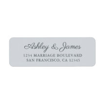 Chic Script Pastelblauwe Huwelijks Retouradres