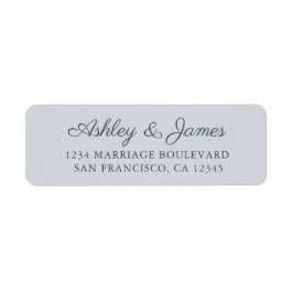 Chic Script Pastelblauwe Huwelijks Retouradres Etiket