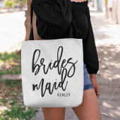 Chic Script Persoonlijke Bridesmaid Tote Bag