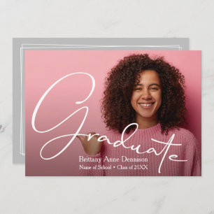 Chic Script Photo Afstuderen Kaart