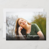 Chic Script Photo Collage Afstuderen Inivitatie Aankondiging (Voorkant)