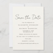 Chic Script Photo Cream Save The Date (Voorkant)