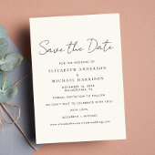 Chic Script Photo Cream Save The Date