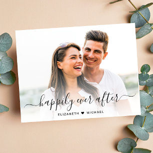 Chic Script Photo-Verloving Aankondigingskaart