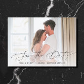 Chic Script Photo Wedding Save the Date