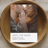 Chic Script Photo Wedding Save The Date Feestdagenkaart