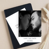 Chic Script Photo Wedding Save the Date Feestdagenkaart