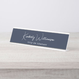 Chic Script Professional Blue Bureau Naambordje