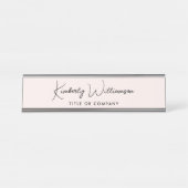 Chic Script Professional Pink Bureau Naambordje (Voorkant)