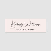 Chic Script Professional Roze Naamplaatje (Voorkant)