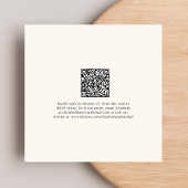 Chic Script QR Code Cream Huwelijksreceptie Kaart