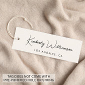 Chic Script QR-code Crème Kleding Hanglabel Mini Visitekaartje