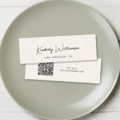 Chic Script QR Code Earring Cream Display Kaart Mini Visitekaartje