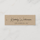 Chic Script QR Code Kraft Papier Kleding Hang Labe Mini Visitekaartje (Voorkant)