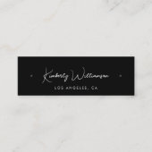 Chic Script QR Code Oorbel Black Display Kaart Mini Visitekaartje (Voorkant)