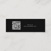 Chic Script QR Code Oorbel Black Display Kaart Mini Visitekaartje (Achterkant)
