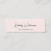 Chic Script QR Code Oorbel Pink Display Kaart Mini Visitekaartje (Voorkant)