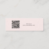 Chic Script QR Code Oorbel Pink Display Kaart Mini Visitekaartje (Achterkant)