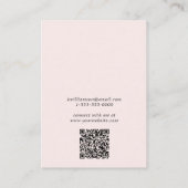 Chic Script QR Code Oorbel Pink Display Kaart Visitekaartje (Achterkant)