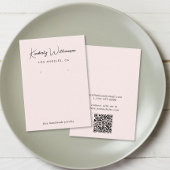 Chic Script QR Code Oorbel Pink Display Kaart Visitekaartje