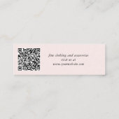 Chic Script QR Code Roze Kleding Hang Label (Achterkant)