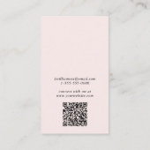 Chic Script QR Code Roze Oorbel Display Kaart Visitekaartje (Achterkant)