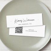 Chic Script QR Code Stud Hoop Earring Display Kaar Mini Visitekaartje