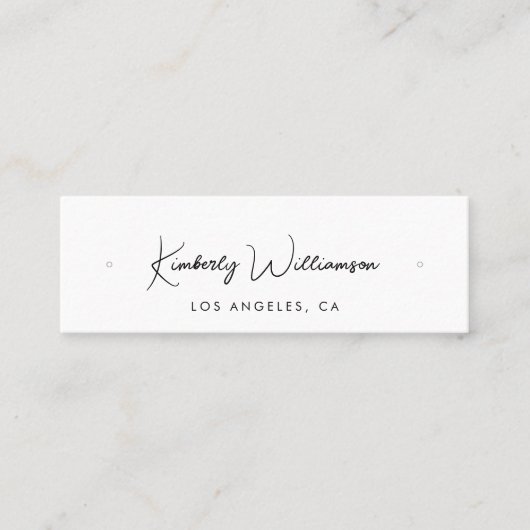 Chic Script QR Code Stud Hoop Earring Display Kaar Mini Visitekaartje (Voorkant)