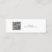Chic Script QR Code Stud Hoop Earring Display Kaar Mini Visitekaartje (Achterkant)