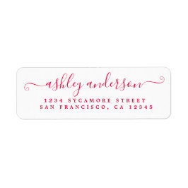 Chic Script Red Ink Name Return-adres Etiket