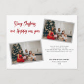 Chic Script Red Merry kerst Briefkaart (Voorkant)