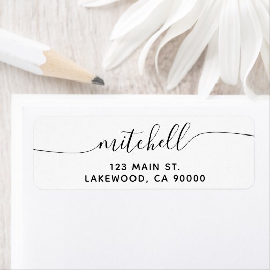 Chic Script Return Address Label (Insitu)
