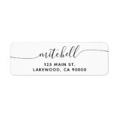Chic Script Return Address Label (Voorkant)