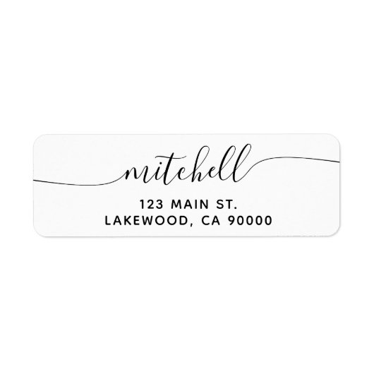 Chic Script Return Address Label (Voorkant)