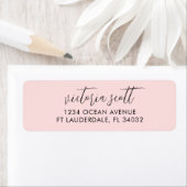 Chic Script Return Address Labels | Moderne roze (Insitu)