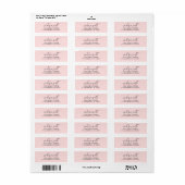 Chic Script Return Address Labels | Moderne roze (Full Sheet)