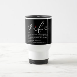 Chic script rode liefdeshart moderne definitie voo reisbeker