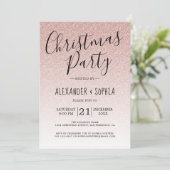 Chic Script Roze Glitter Ombre Kerstfeest Kaart (Staand voorkant)
