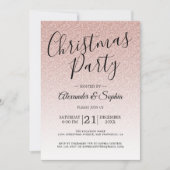 Chic Script Roze Glitter Ombre Kerstfeest Kaart (Voorkant)