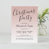 Chic Script Roze Glitter Ombre Kerstfeest Kaart (Staand voorkant)