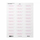 Chic Script Roze Ink Name Return-adres Etiket (Full Sheet)