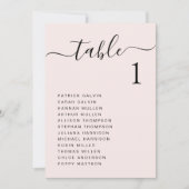Chic Script Roze Trouwstoelindelingkaart Kaart (Voorkant)