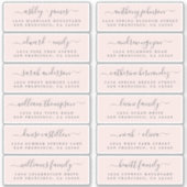 Chic Script Roze Weddenschap Adresetiketten Sticker (Voorkant)