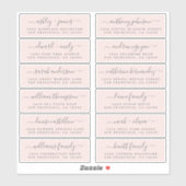 Chic Script Roze Weddenschap Adresetiketten Sticker (Vel)