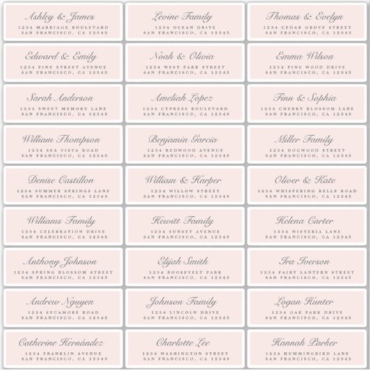Chic Script Roze Weddenschap Adresetiketten Sticker (Voorkant)